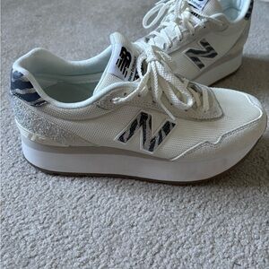 New Balance Women's Cream and Gray Sneakers
